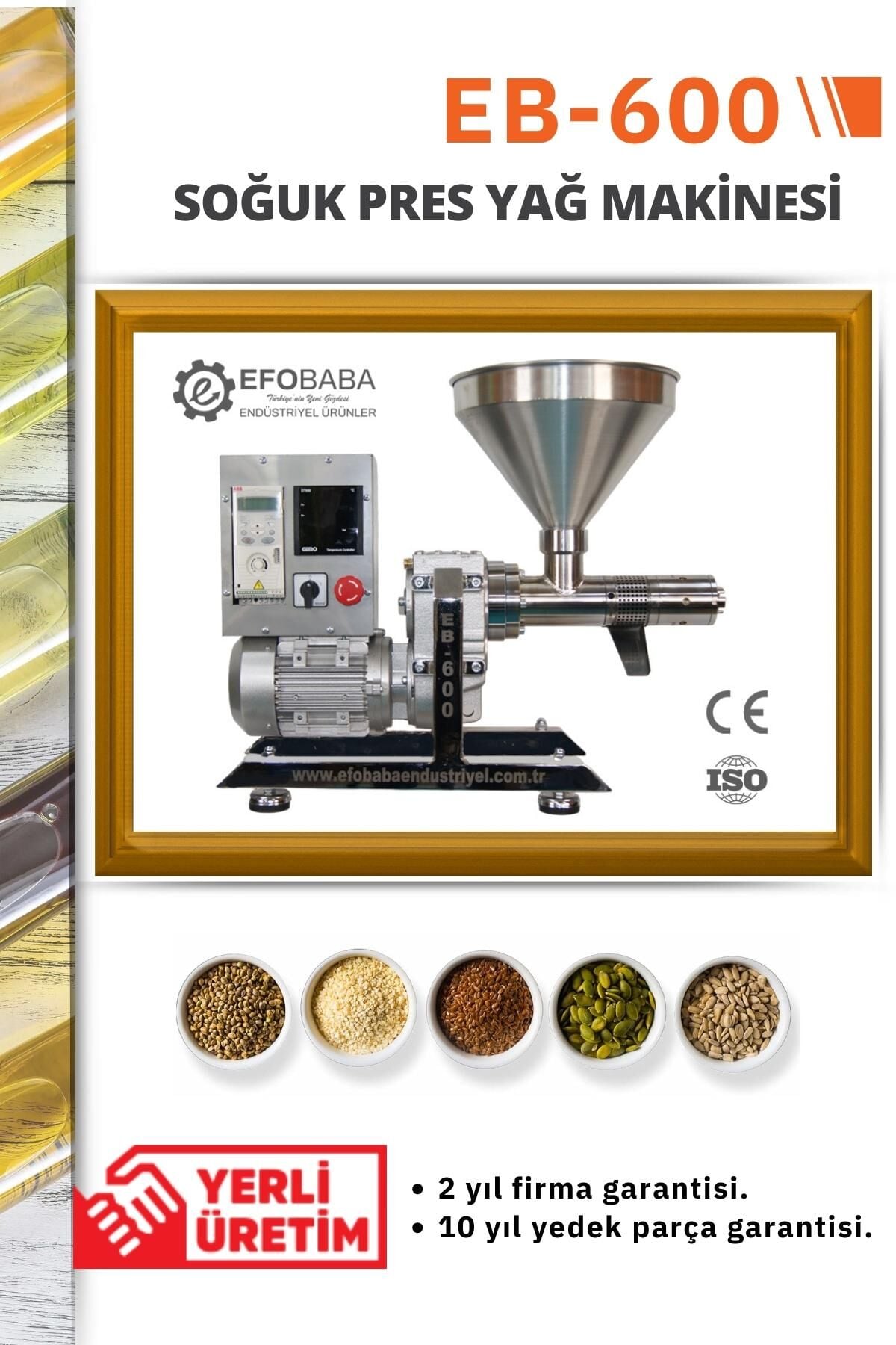 EB-600 Soğuk Pres Yağ Makinesi (220V Butik & Profesyonel Tip)
