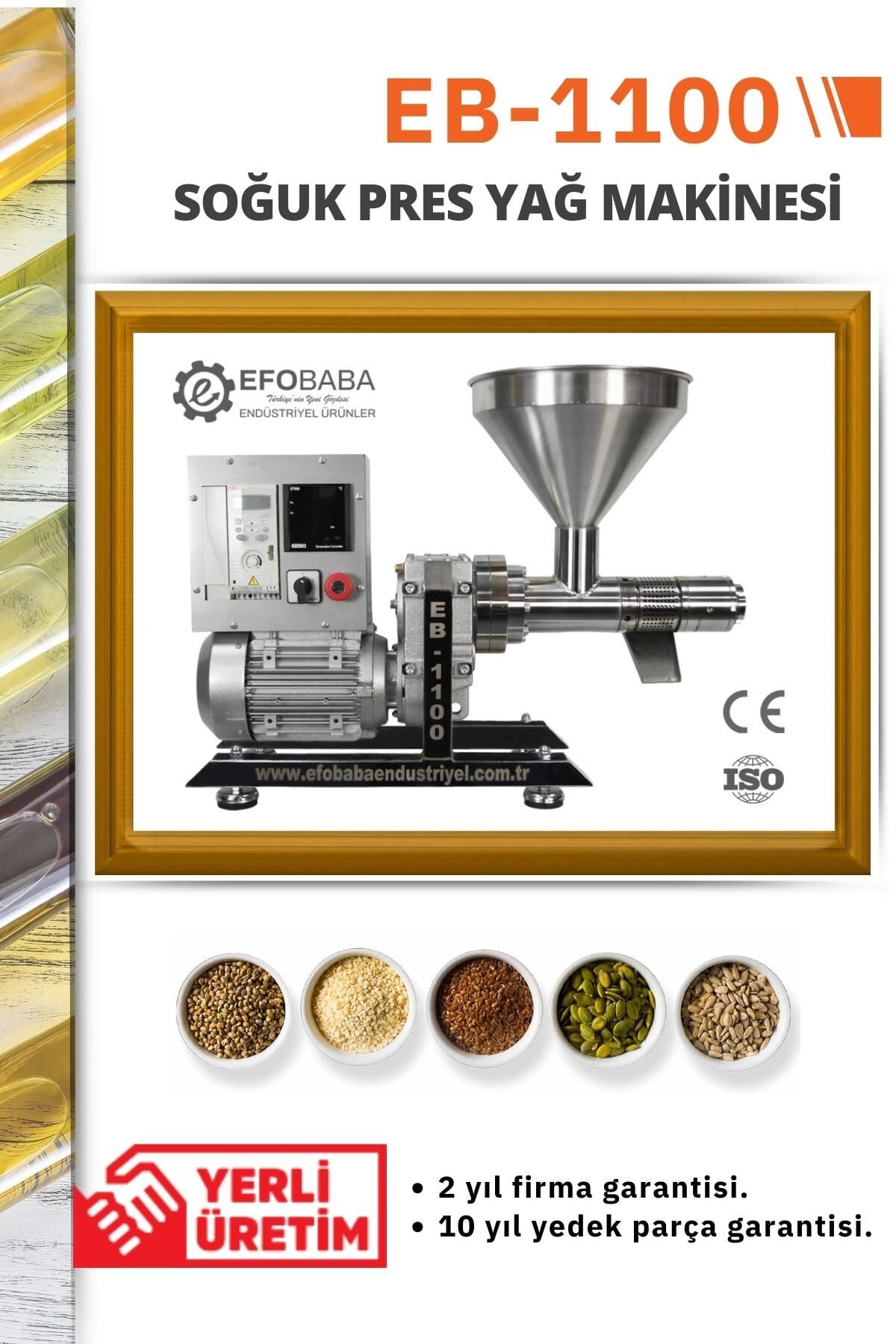 EB-1100 Soğuk Pres Yağ Makinesi (220V Orta & Büyük Ölçek)