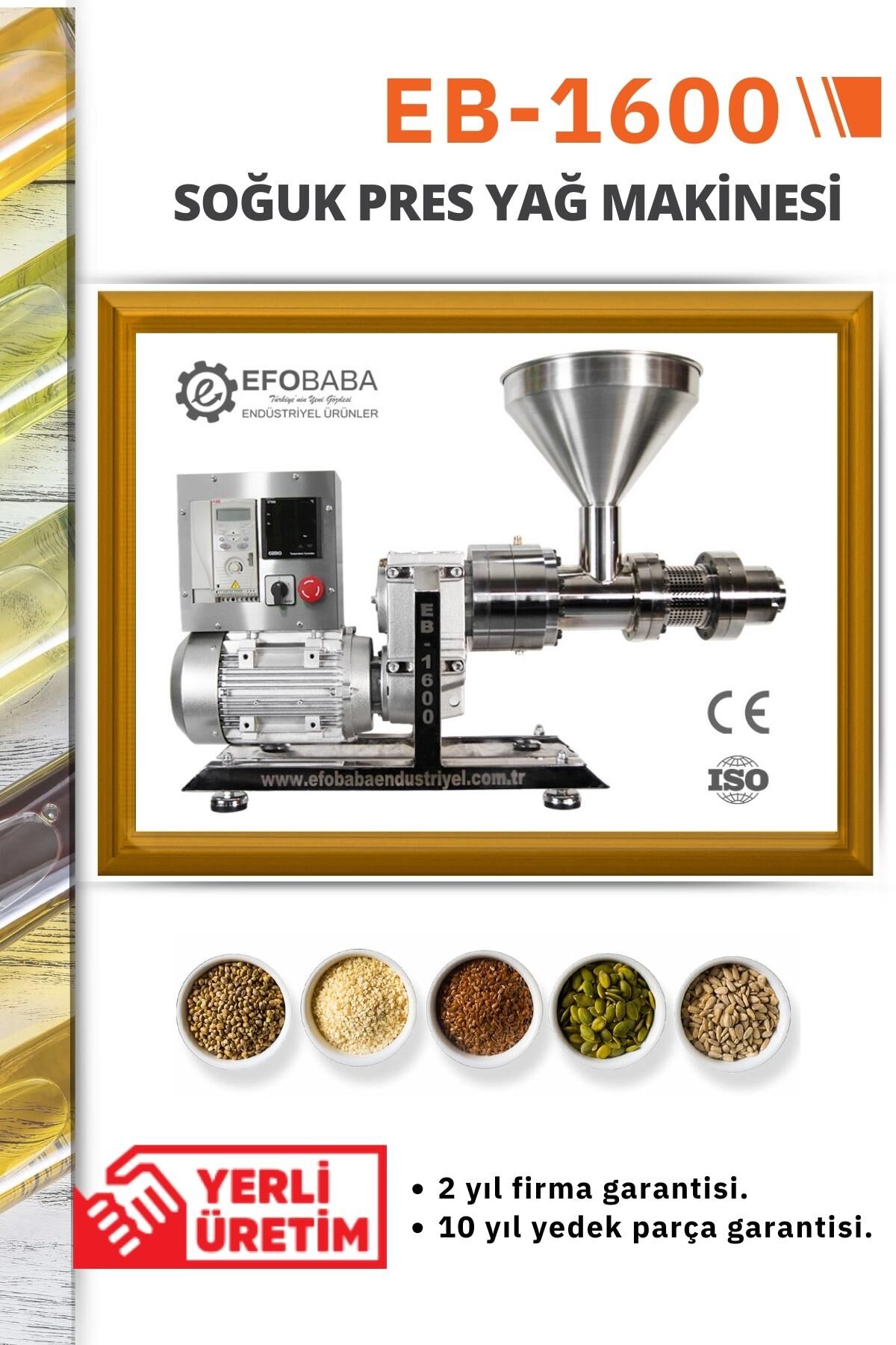 EB-1600 Soğuk Pres Yağ Makinesi (2.2 kW – 220V Endüstriyel Tip)