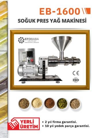 EB-1600 Soğuk Pres Yağ Makinesi | Endüstriyel Yağ Üretiminde Yüksek Verim