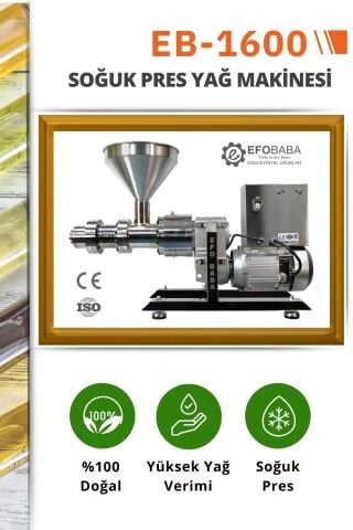EB-1600 Soğuk Pres Yağ Makinesi | Endüstriyel Yağ Üretiminde Yüksek Verim