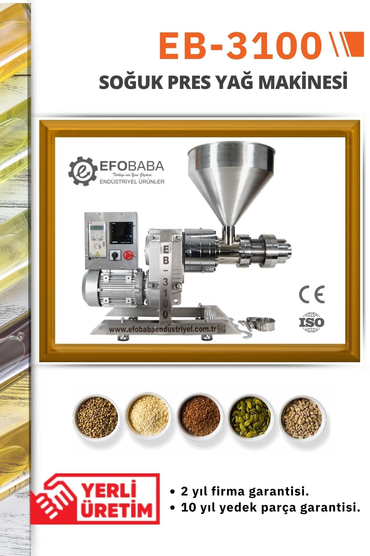 EB-3100 Soğuk Pres Yağ Makinesi (380V Trifaze – Ağır Hizmet Sanayi Tip)EB-3100 Soğuk Pres Yağ Makinesi (380V Trifaze – Ağır Hizmet Sanayi Tipi)