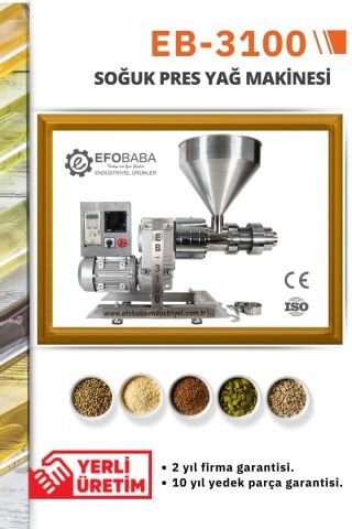 EB-3100 Soğuk Pres Yağ Makinesi (380V Trifaze – Ağır Hizmet Sanayi Tip)EB-3100 Soğuk Pres Yağ Makinesi (380V Trifaze – Ağır Hizmet Sanayi Tipi)
