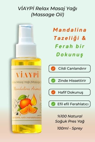 VİAYPİ Relax Masaj Yağı – Mandalina Aromalı / 100ml Sprey