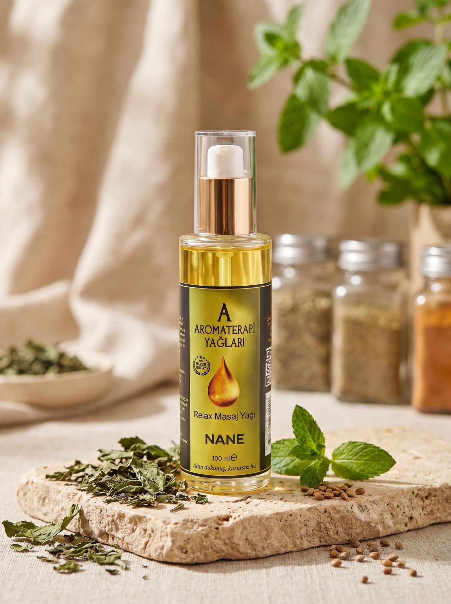 VİAYPİ Nane Masaj Yağı 100ml Sprey | Doğal Serinletici Aromaterapi