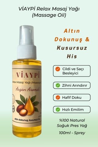 VİAYPİ Relax Masaj Yağı – Argan Aromalı / 100ml Sprey