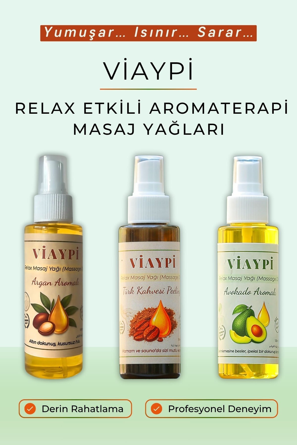 Viaypi Relax Etkili 3'lü Aromaterapi Masaj Yağı Seti