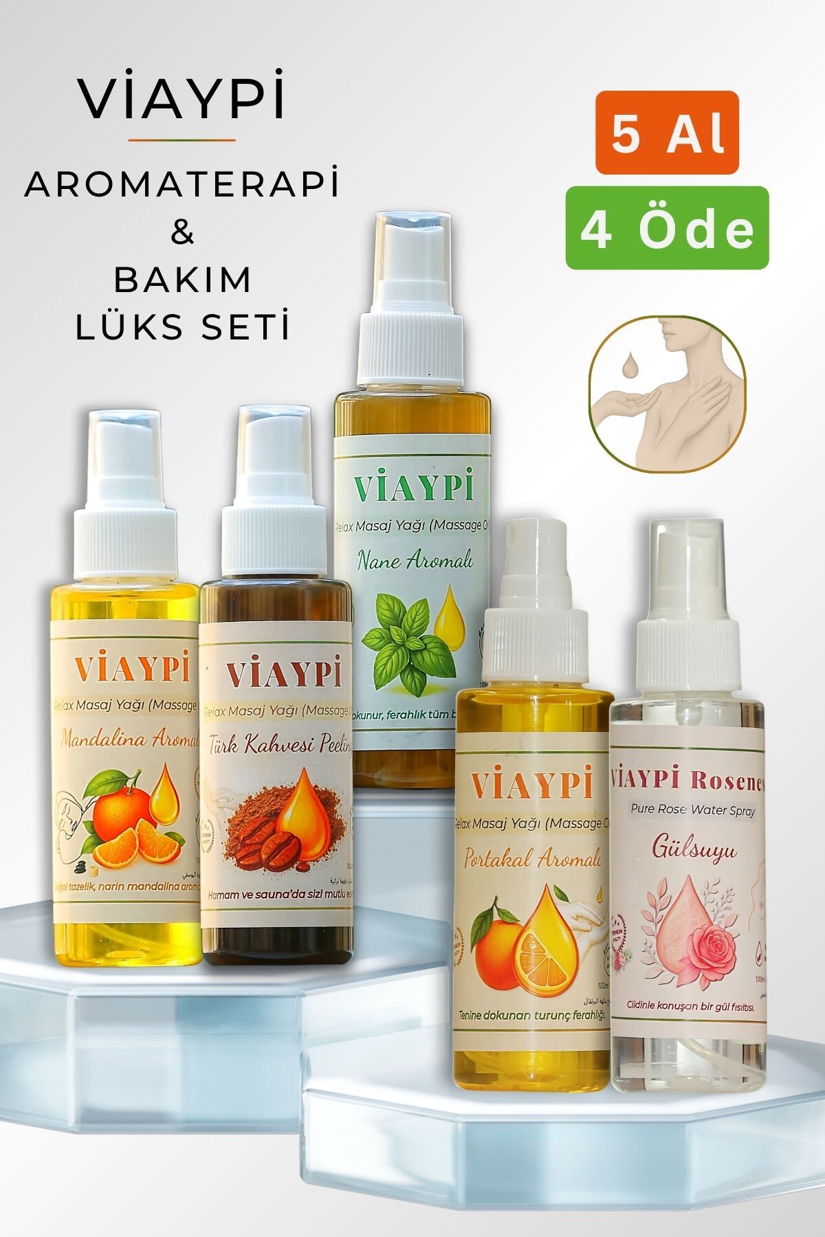 VİAYPİ Relax Aromaterapi & Bakım Lüks Seti – 5 Al 4 Öde