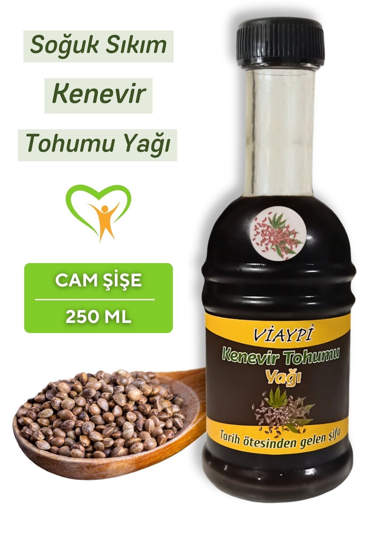 VİAYPİ Soğuk Preslenmiş Kenevir Tohumu Yağı / 250ml