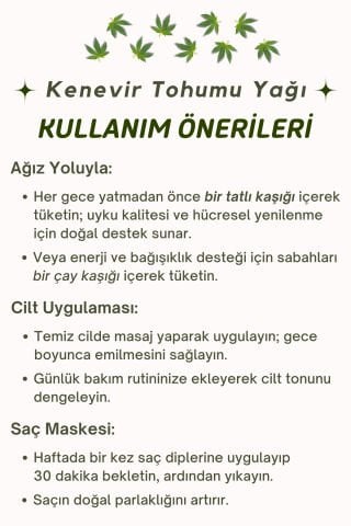 VİAYPİ Soğuk Preslenmiş Kenevir Tohumu Yağı / 250ml