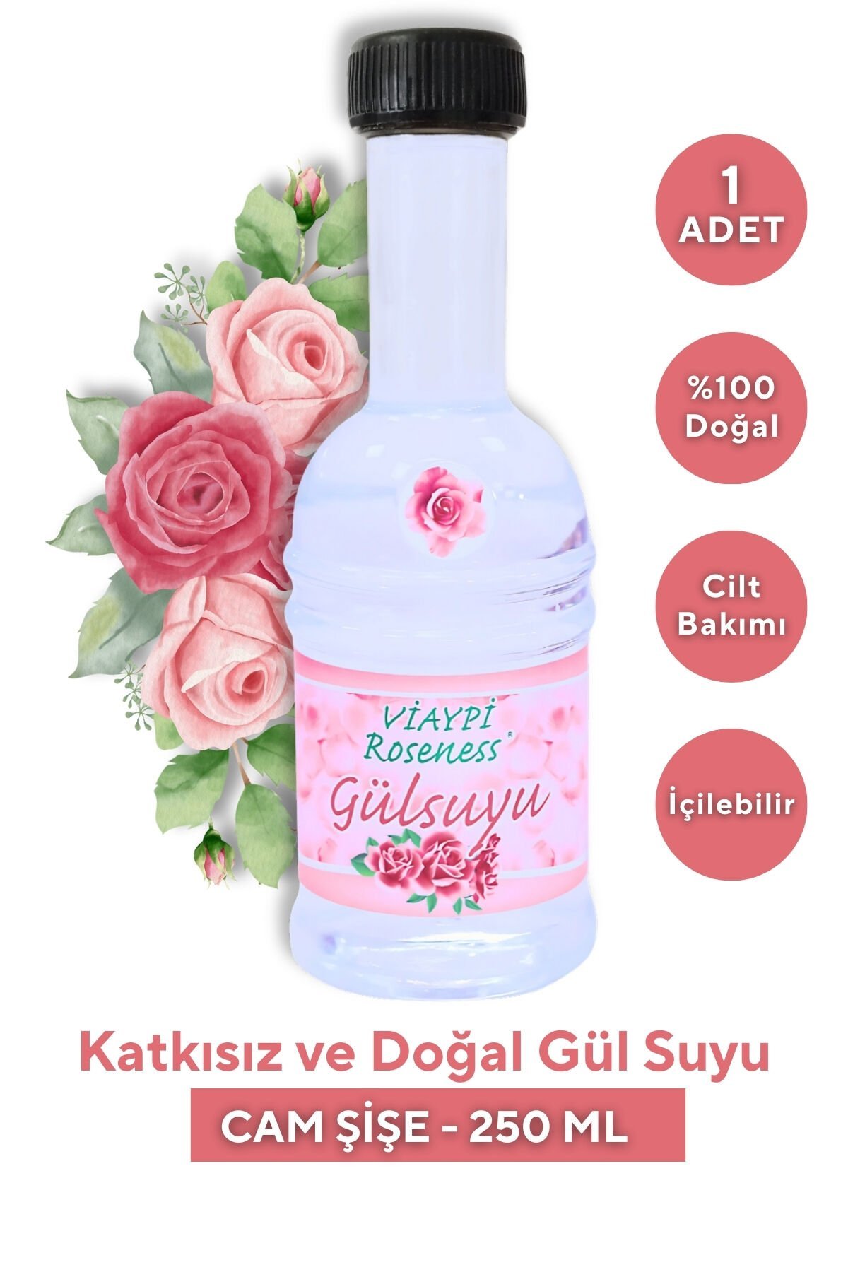 VİAYPİ Roseness – Doğal ve Katkısız Gül Suyu / 250ml