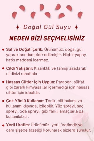 VİAYPİ Roseness – Doğal ve Katkısız Gül Suyu / 250ml