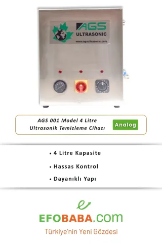 AGS 001 Model 4 Litre Analog Ultrasonik Temizleme Cihazı