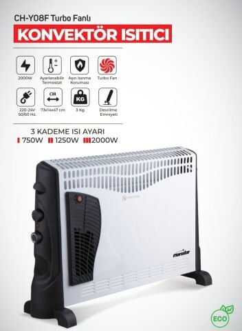 Marsstar CH-Y08F Turbo Fanlı Elektrikli Konvektör Isıtıcı 2000W