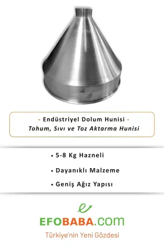 Endüstriyel Dolum Hunisi - 5-8 kg Tohum, Sıvı ve Toz Aktarma Hunisi