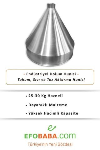 Yüksek Kapasiteli Endüstriyel Dolum Hunisi - 25-30 kg Toz, Granül ve Sıvı Aktarma