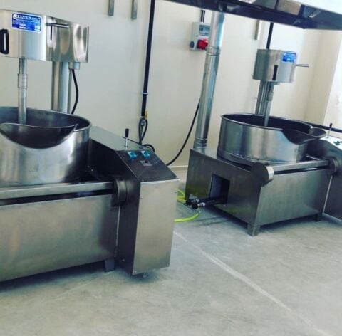 Krom Kazan Otomatik Lokum Pişirme Makinesi (100 Kg/Parti)